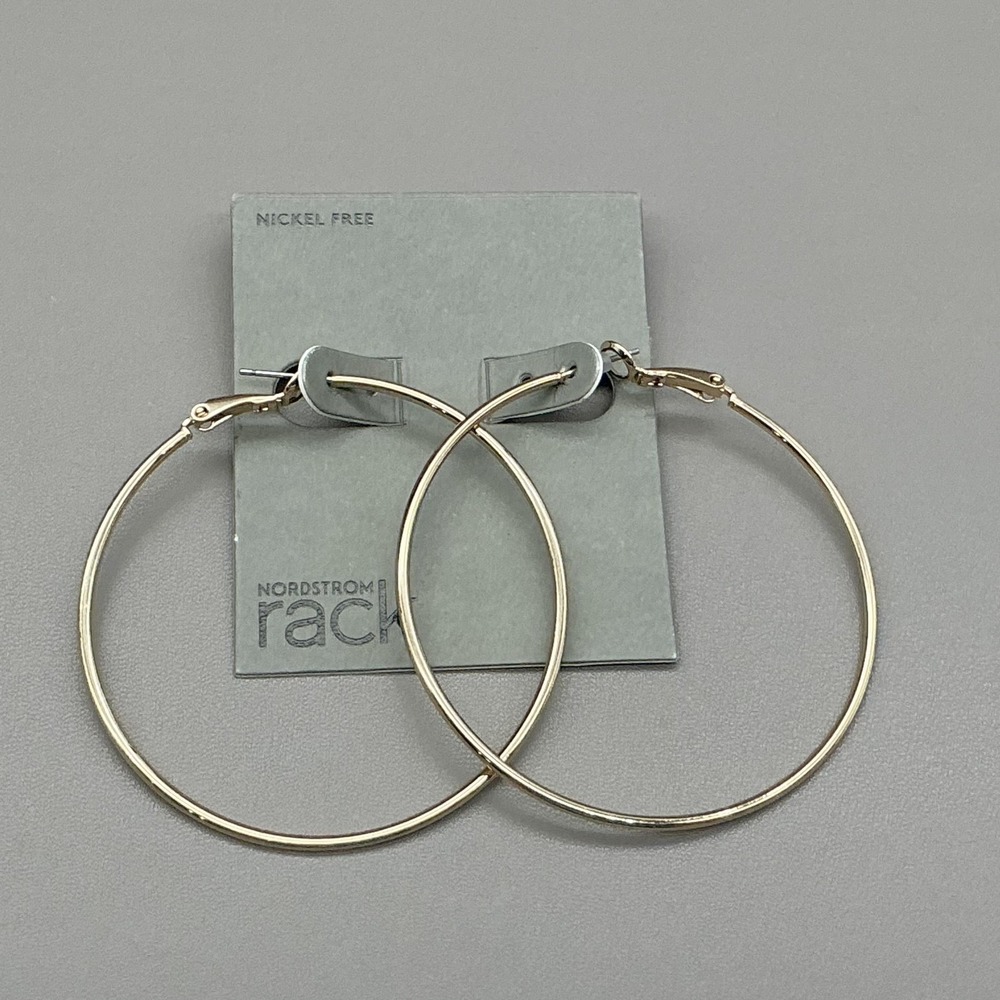 Nordstrom Rack Earrings Gold Tone Hoop Womens Nickel‎ Free Fashion Jewelry Round